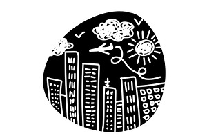 Graphic abstraction city children, an Object Illustration by Nenahliadava Design