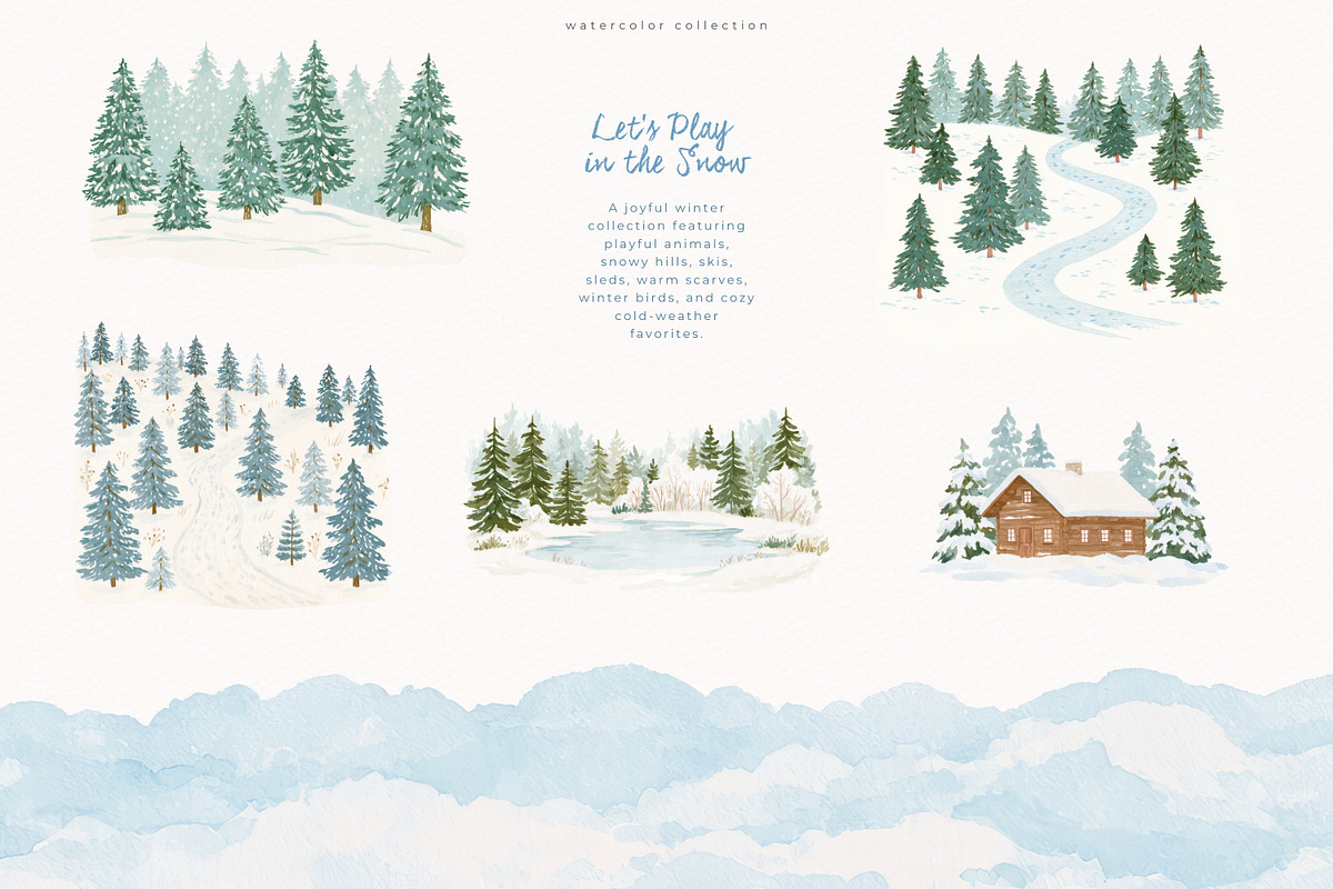 Let's Play In The Snow Collection, an Animal Illustration by PeDe Designs (Photo 9 of 9)