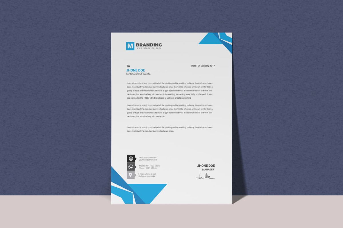 Corporate Letterhead Design Template, a Stationery Template by BrandlyTemplate (Photo 1 of 3)