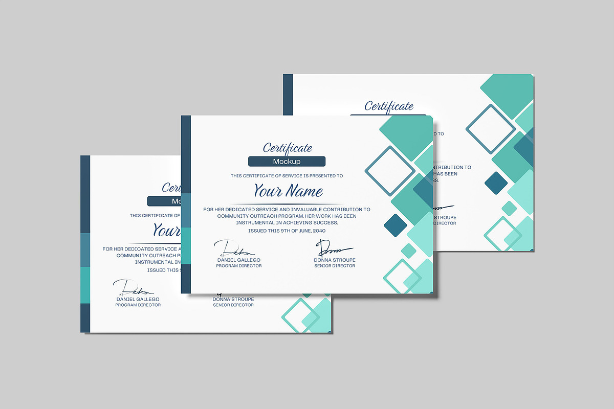 A4 Certificate Mockup, an Advertising Mockup by Graphiculon (Photo 4 of 11)
