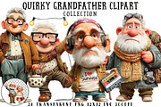 Quirky Grandpa Clipart, an Illustration by OK Design (Thumbnail 1 of 6)