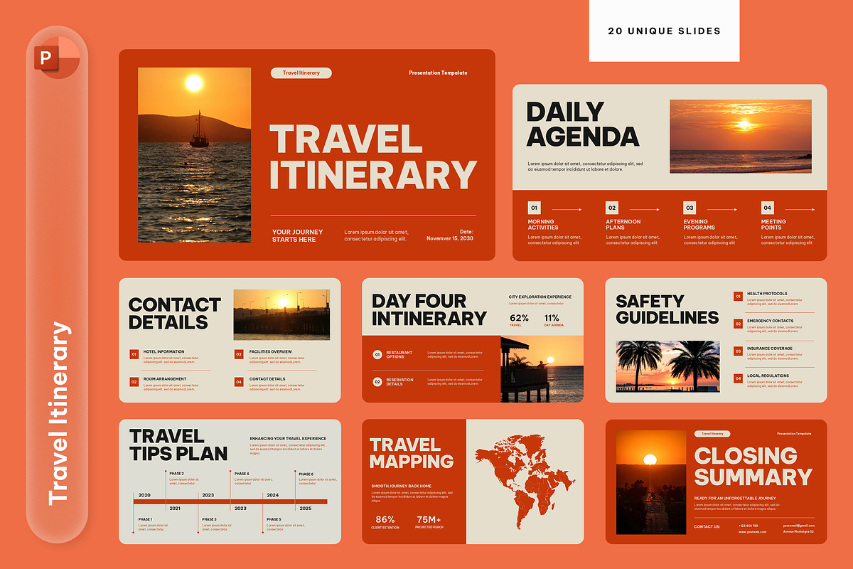 Orange Cream Travel Intererary, a Presentation Template by Sixtemp (Photo 1 of 3)