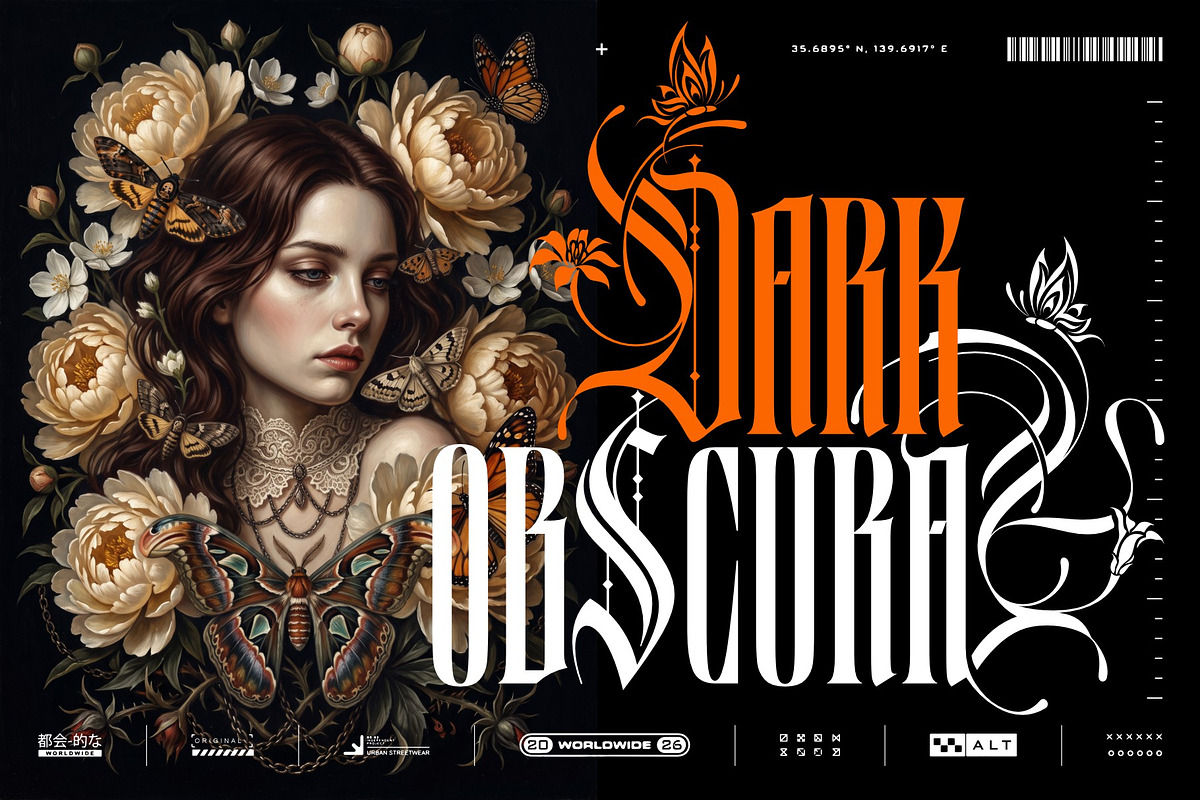 Black Letterfly Typeface, a Blackletter Font by alit design (Photo 6 of 20)