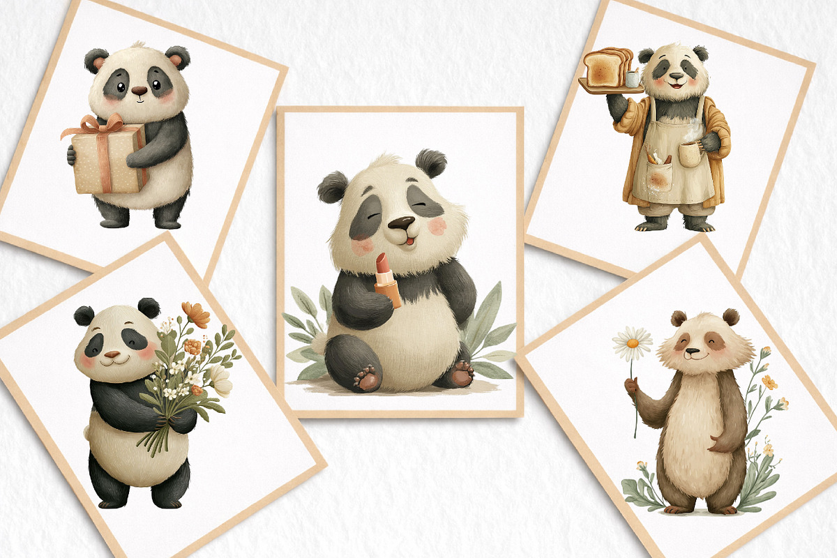 Mothers Day Funny Panda Clipart, an Illustration by DreamArtGraphic (Photo 8 of 8)