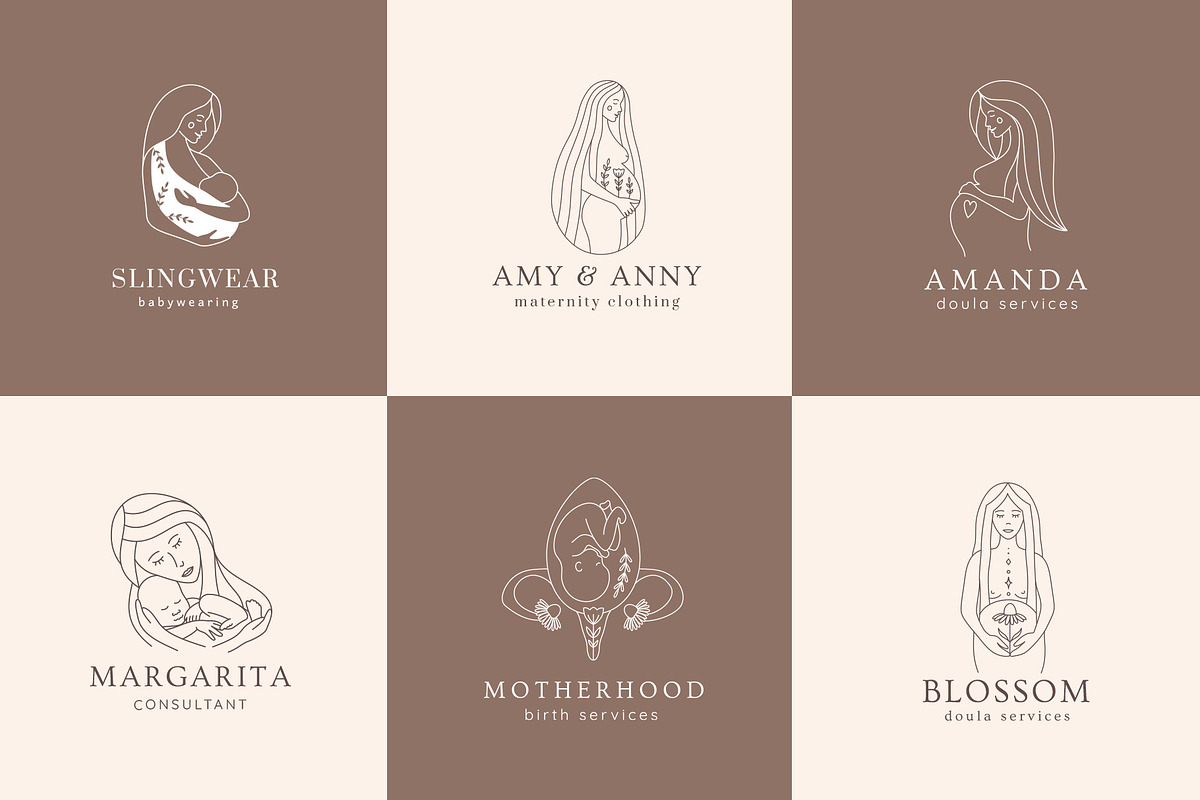 Motherhood logo CANVA & AI, a Branding & Logo Template by Alisovna (Photo 2 of 8)