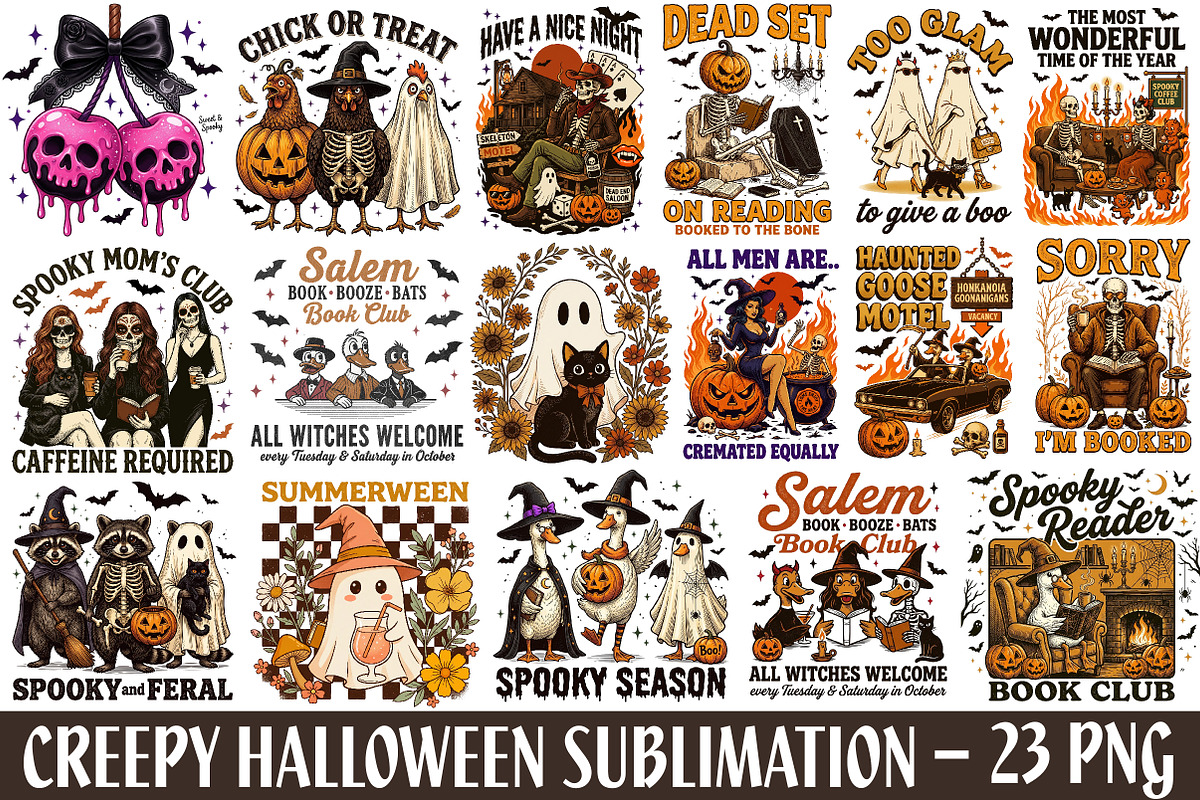 Creepy Halloween Sublimation Bundle, a Work Illustration by Sublimation Artist (Photo 1 of 20)