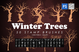 Winter Trees Photoshop Brushes