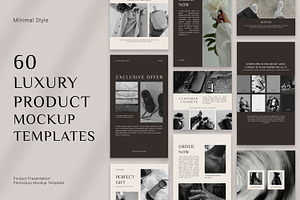 60 Luxury Product Mockup Templates, a Social Media Template by 3Motional