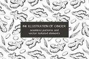 Ink illustration of ginger roots, a Food Illustration by Robusta (Thumbnail 1 of 4)