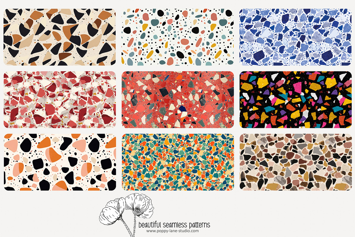 70 terrazzo seamless pattern, a Pattern Graphic by Poppy Lane Studio (Photo 5 of 10)