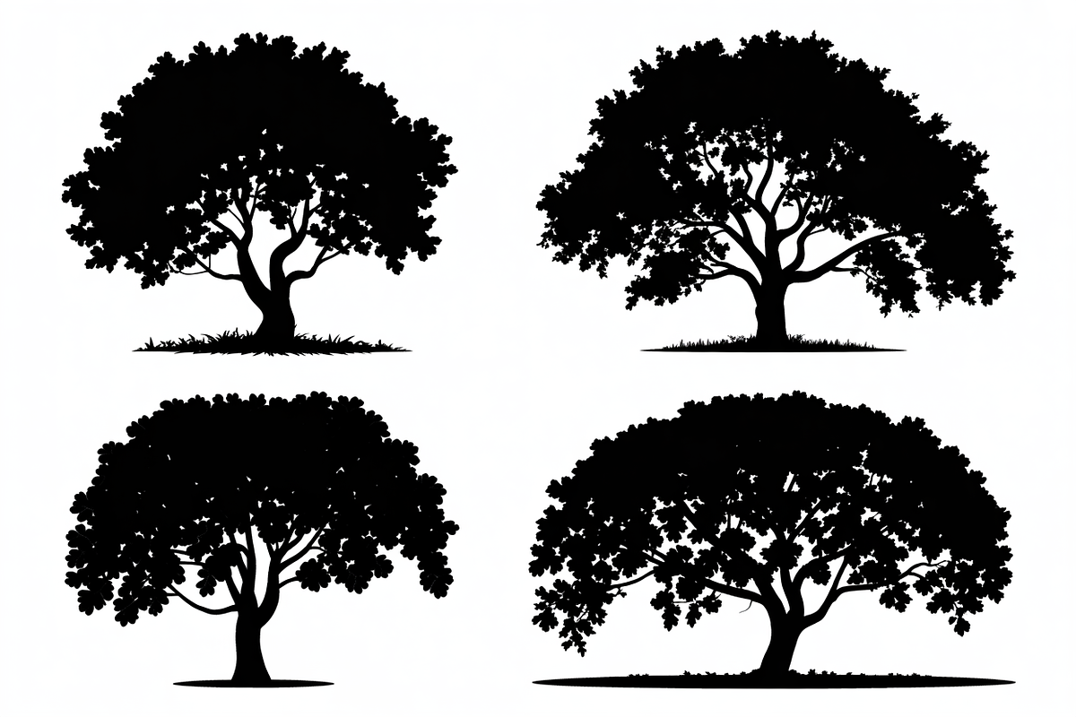 Four unique tree silhouettes, design, an Illustration by Amazin_art (Photo 2 of 11)