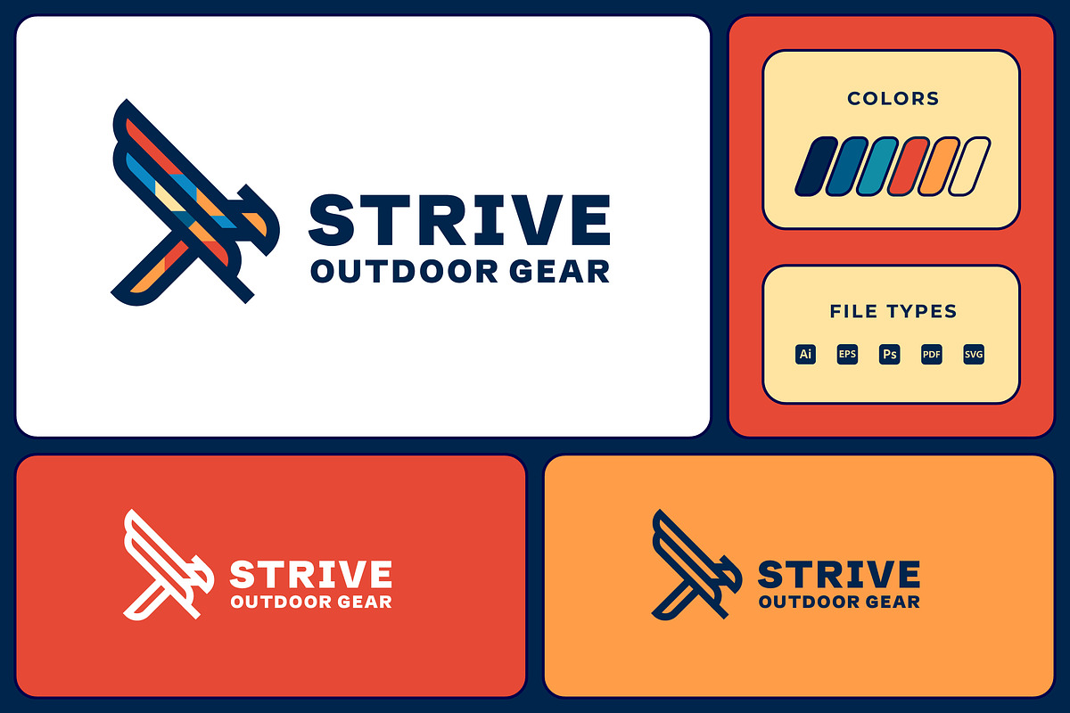 Geometric Outline Eagle Logo, a Branding & Logo Template by Suhandi (Photo 1 of 4)