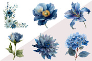 Dusty Blue Flower Clipart, an Illustration by Design Market (Thumbnail 3 of 3)