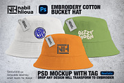 embroidery bucket hat PSD Mockup, a Hat Mockup by NH graphic (Thumbnail 1 of 4)