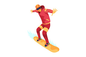 Man on mountain ski resort, a Sport Illustration by Things for designers
