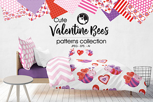 VALENTINE BEES Pattern Collection