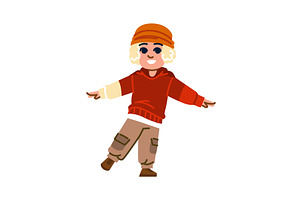 Stylish boy dancing and wearing, an Illustration by pikepicture