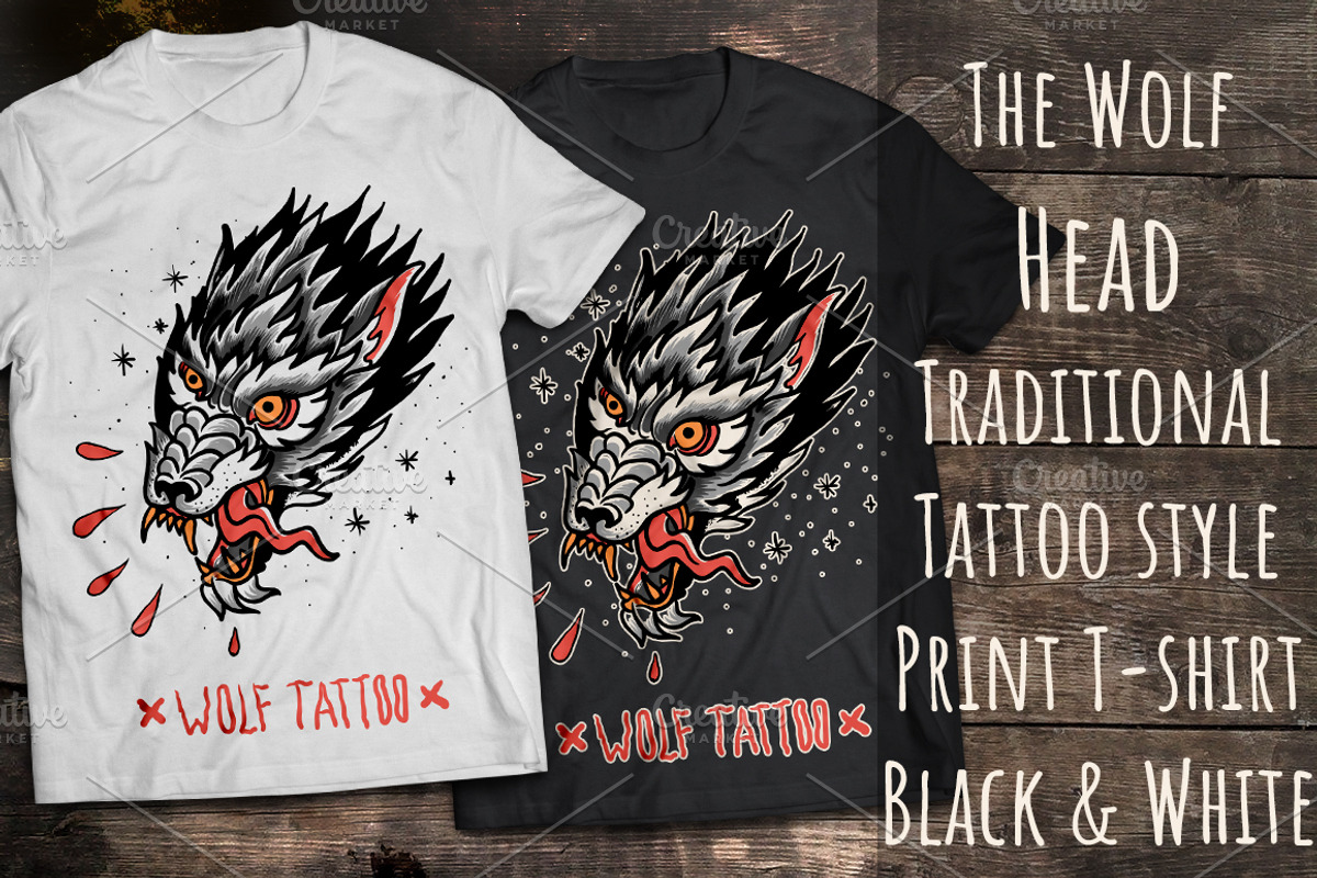 The Wolf Head traditional tattoo, an Animal Illustration by Mak_Art (Photo 1 of 2)