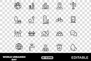 World Urbanism Day Urban Icons Set, an Outline Icon by Unique Design Team (Thumbnail 1 of 3)