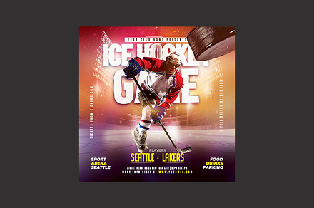 Ice Hockey Game Flyer, a Flyer Template by DSGraphicDesign