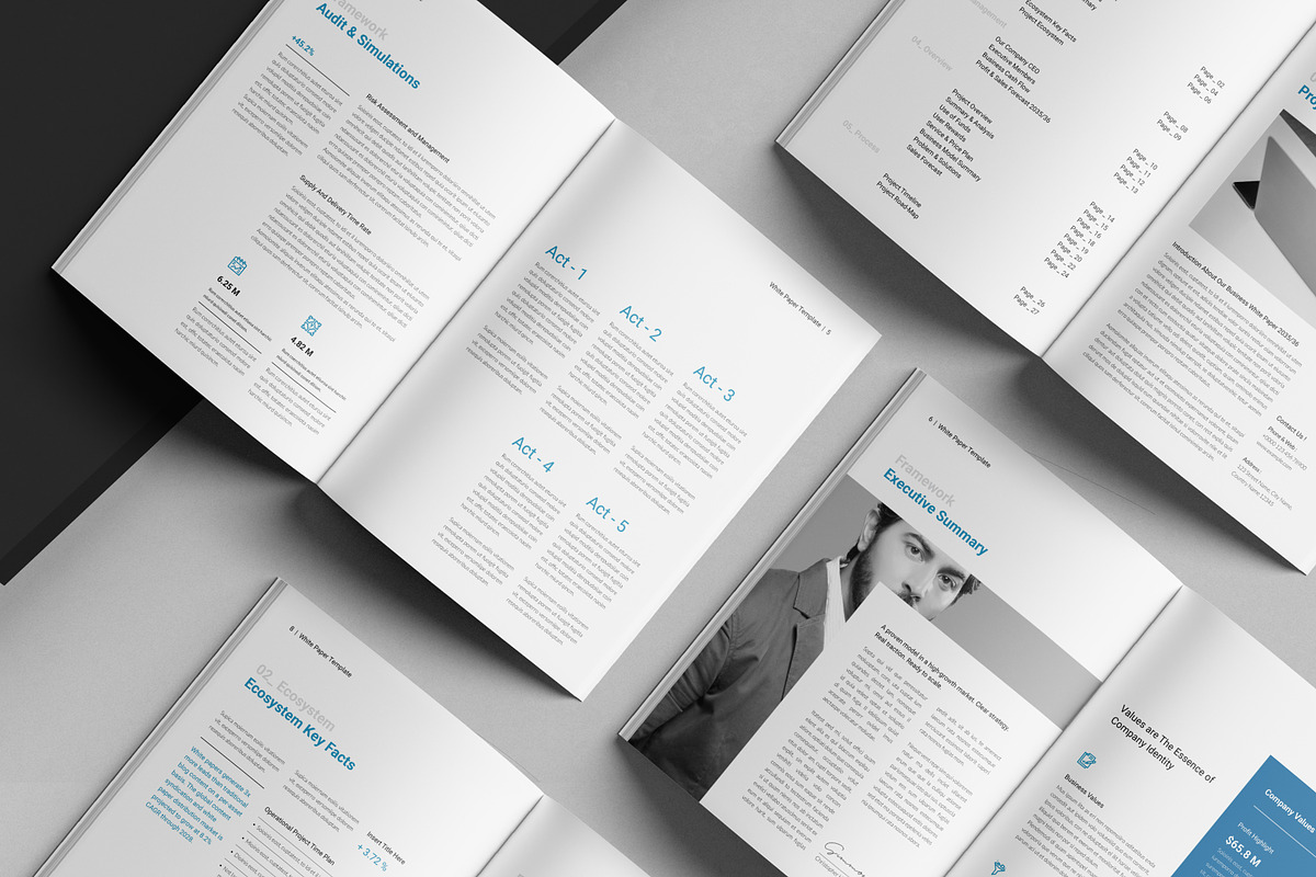 Business White Paper |Canva,InDesign, a Brochure Template by DesignCrest