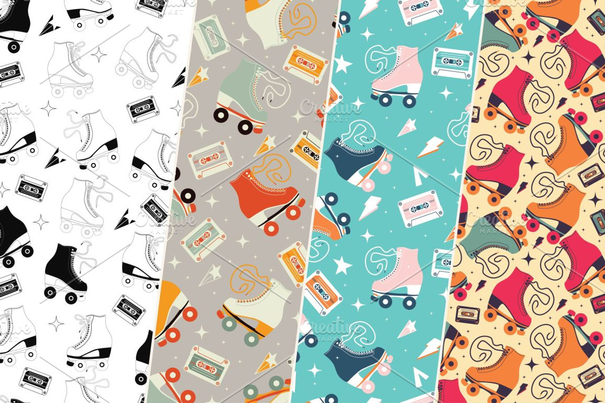 Roller Skates Illustrations, a Pattern Graphic by Blue Lela Design (Photo 5 of 6)
