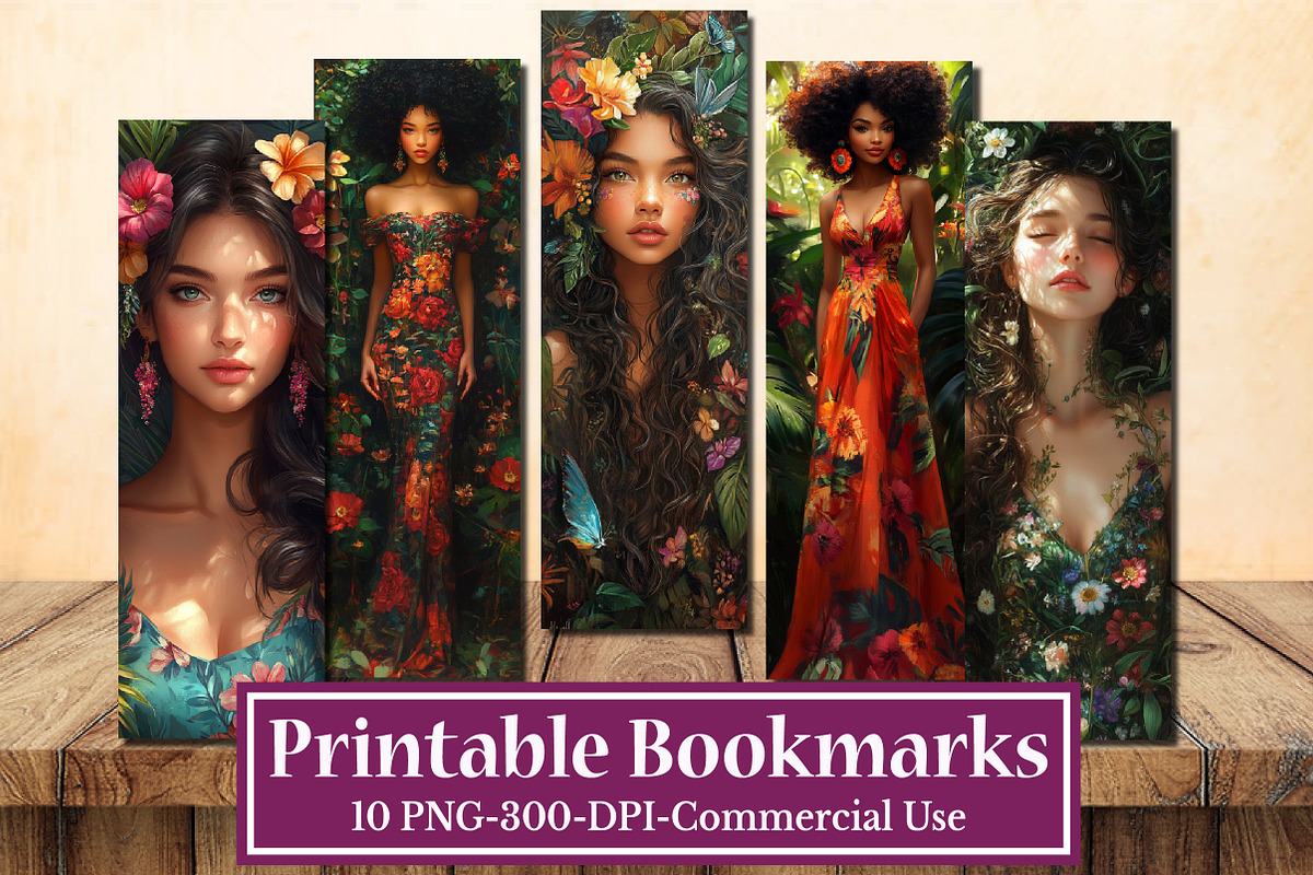 Black Girls Bookmarks Printable, an Illustration by Rose Art (Photo 1 of 2)