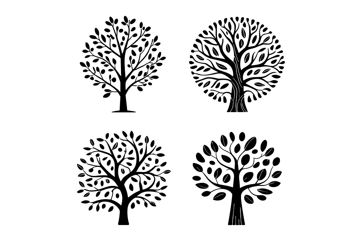 Stylized Tree Outline Clipart Pack, an Illustration by Designs_River (Photo 4 of 7)