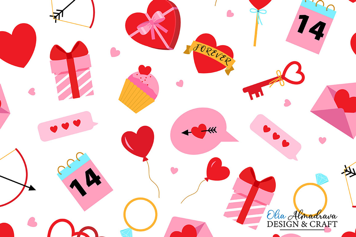 Valentines day icons set love symbol, a Pattern Graphic by Almadrava (Photo 3 of 7)