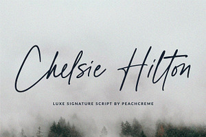 Chelsie Hilton //Luxe Signature Font, a Handwritten Font by PeachCreme