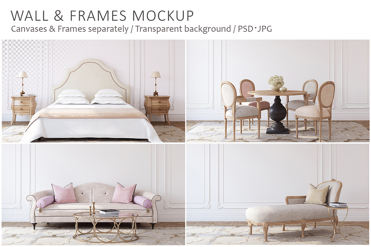 FRENCH STYLE Wall&Frame Mockups, a Poster Template by MyHomeMockups (Photo 1 of 12)