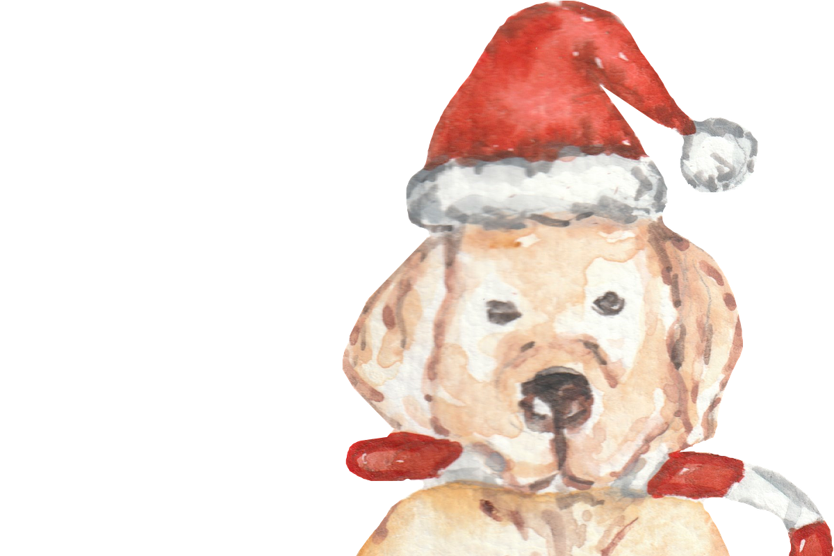 Christmas dogs watercolor clipart, a Background Graphic by GoodFairyClipArt (Photo 3 of 3)