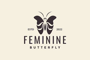 Butterfly Minimal Hipster Logo