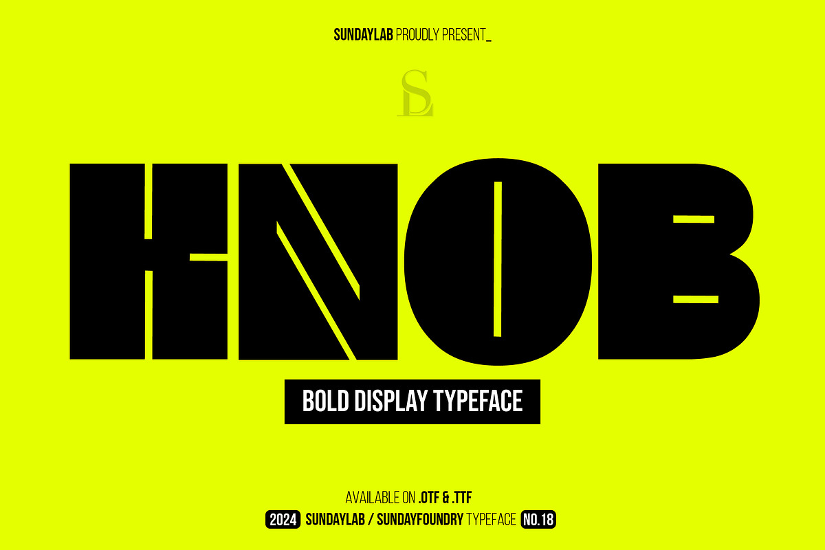 Knob Display Typleface, a Sans Serif Font by Sundaylab (Photo 1 of 7)