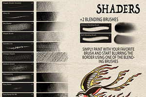 24 Traditional Tattoo Brushes