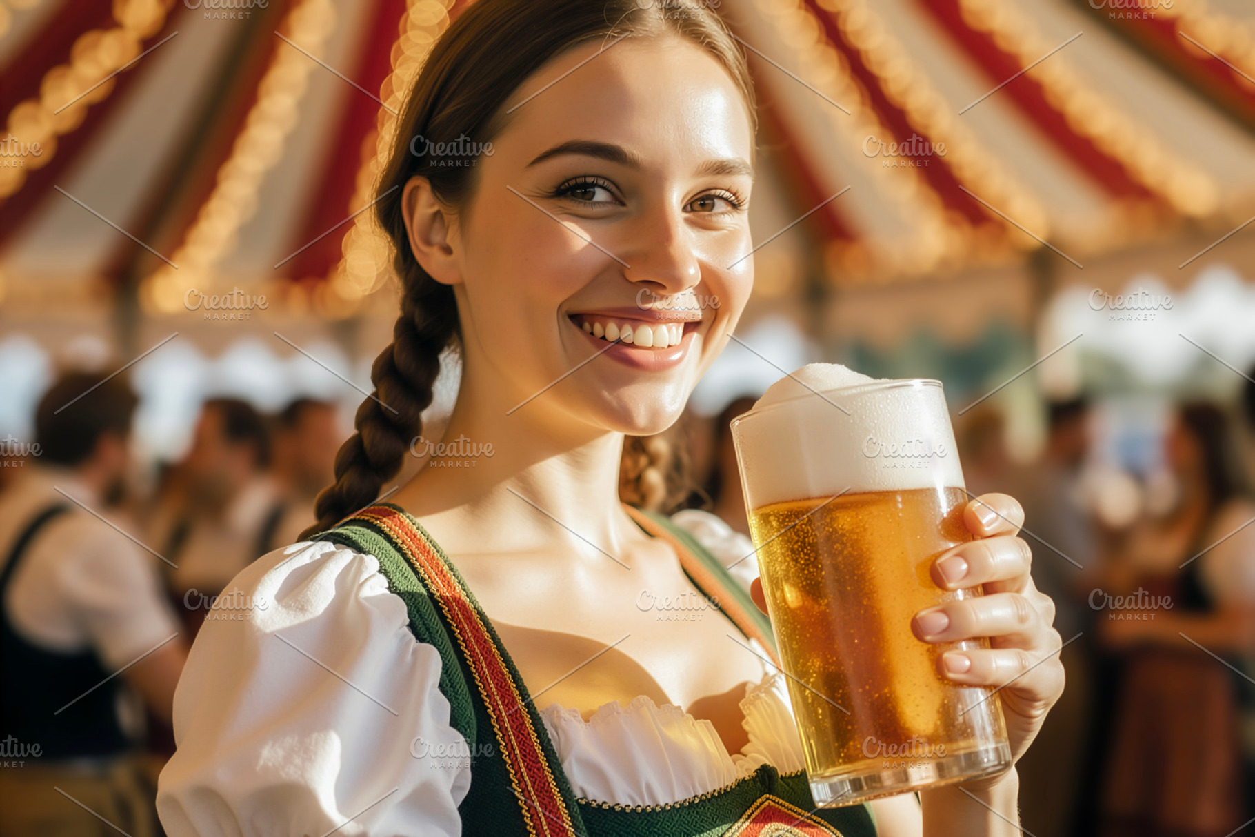 Woman in traditional dirndl, a Photo by rarrarorro