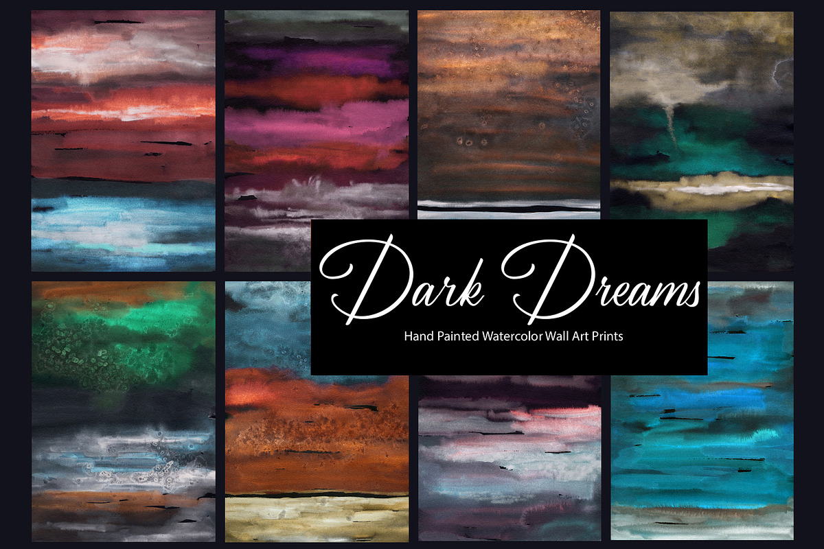 Dark Dreams- watercolor art, a Background Graphic by Marmoris.Arts (Photo 1 of 28)