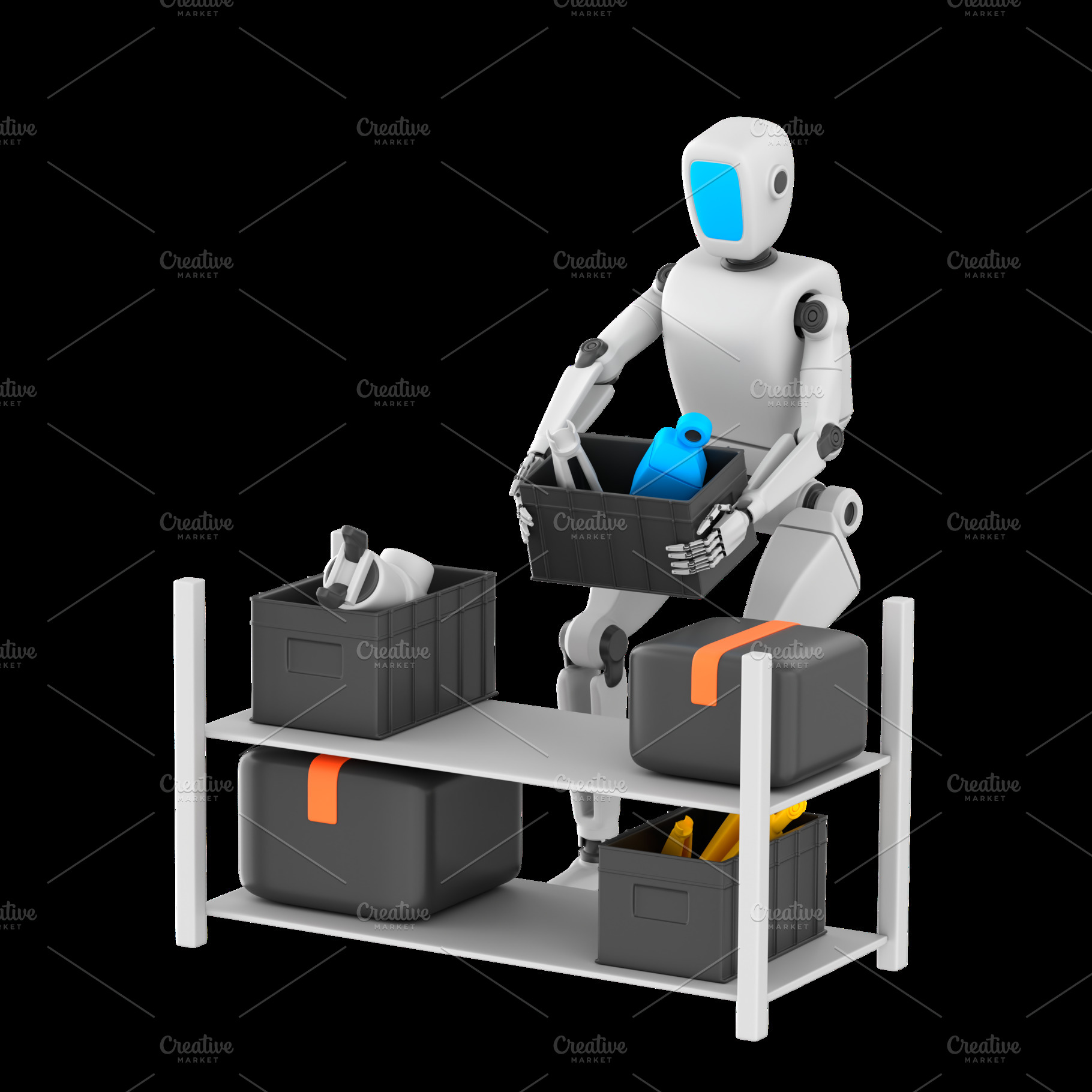 A humanoid robot in a warehouse, a Technology Photo by Artem Varnitsin