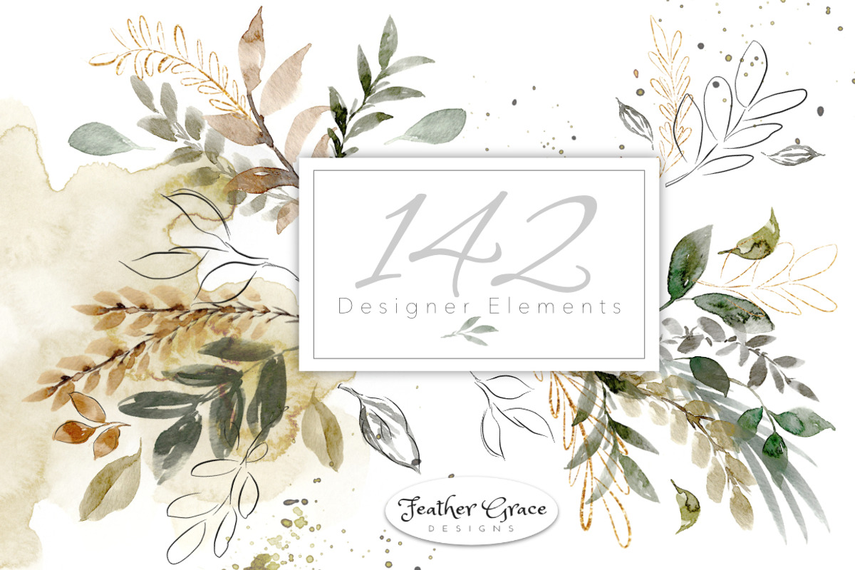 Watercolor Leaves & Washes, an Illustration by Feather Grace Designs (Photo 11 of 11)