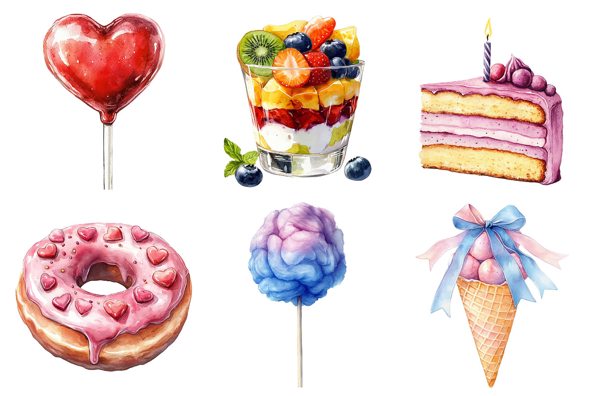 Watercolor Sweets Clipart, an Illustration by Daily.Designs (Photo 2 of 5)