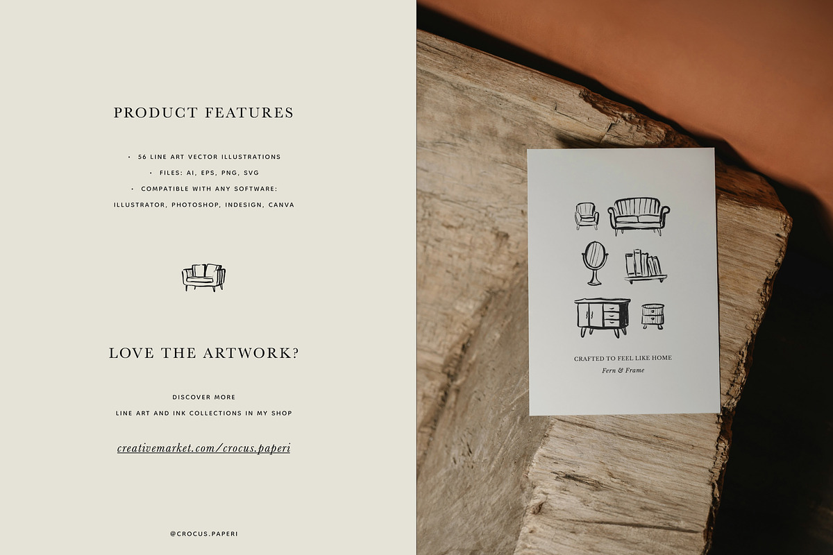FURNITURE & HOME DECOR illustrations, an Object Illustration by Crocus Paperi (Photo 5 of 5)