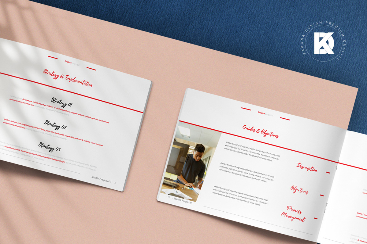 Red Project Proposal Landscape, a Stationery Template by Kahuna Design