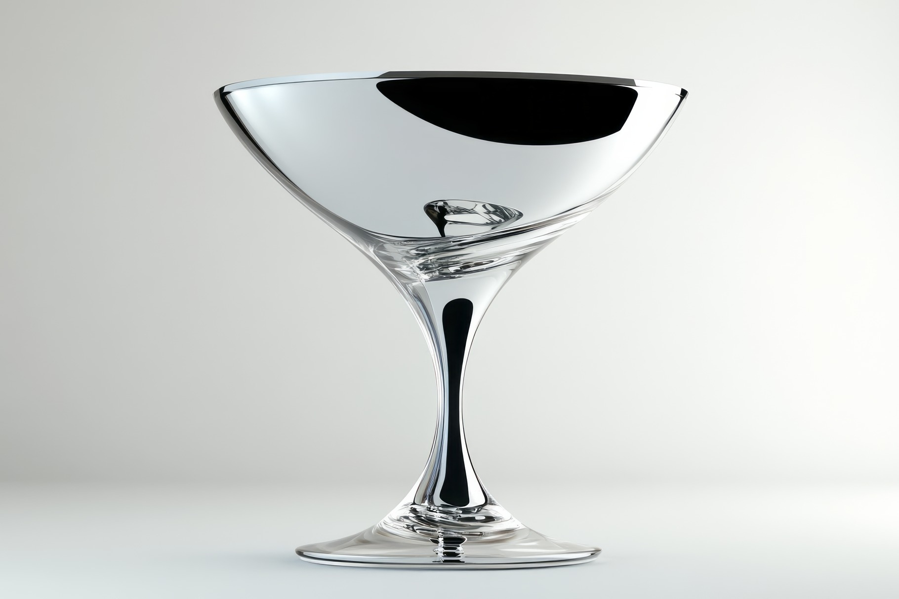 A stunningly elegant, crystal cocktail glass with a sleek design ...
