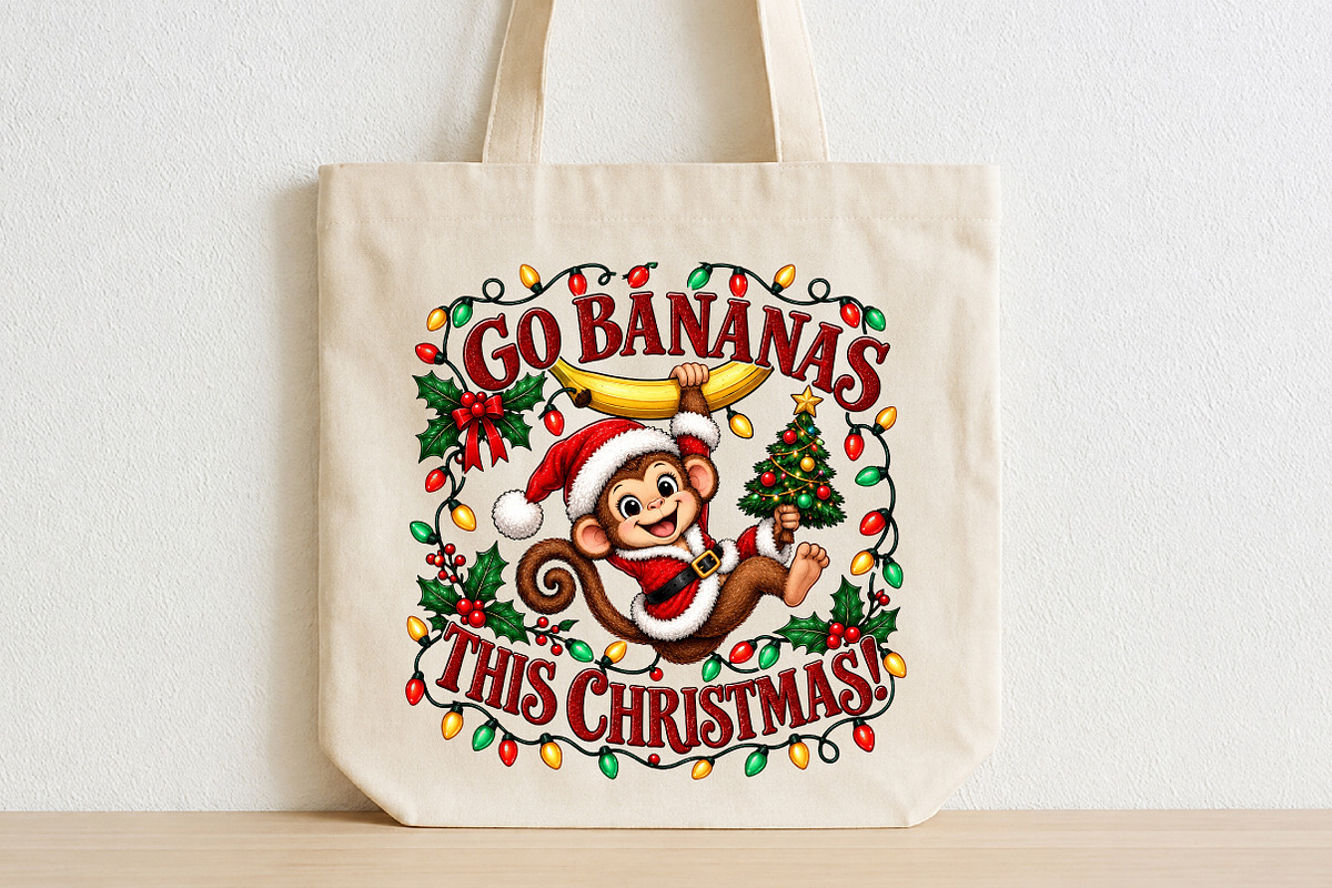 Funny Go Bananas This Christmas PNG, a Seasonal Illustration by CraftArtStudio (Photo 2 of 4)