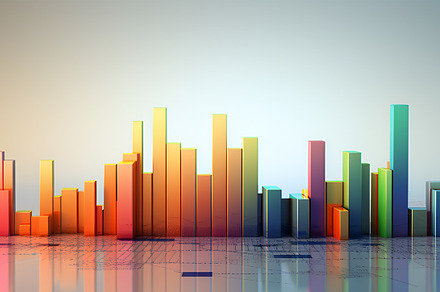 Banner with different colorful bar charts. Financial development, banking, a Business Photo by Lenor4ik