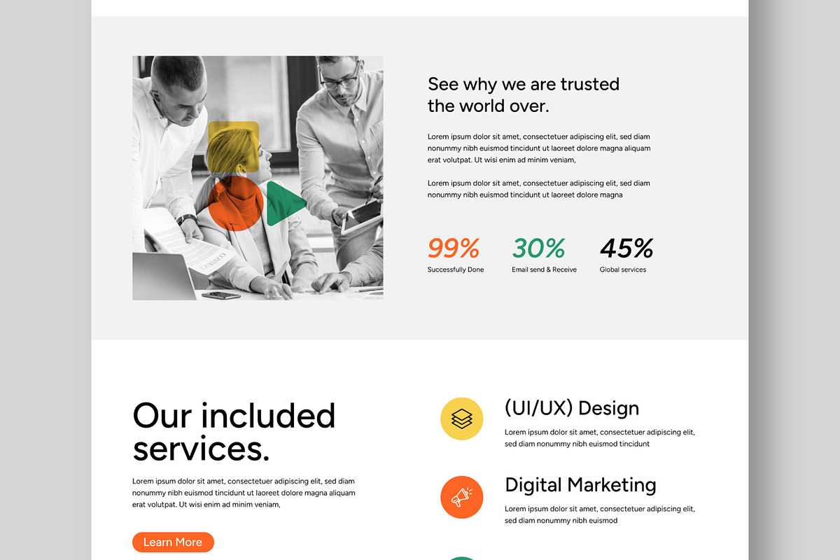 Digital Product Landing Page Design, a Landing Page Template by CreativeShaper (Photo 3 of 6)