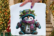 Merry Christmas Snowman Clipart, an Illustration by Craft Nest (Thumbnail 4 of 10)