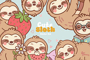 Cute Sloth Sticker Set, a Graphic by Dori Debreceni draws (Thumbnail 1 of 4)