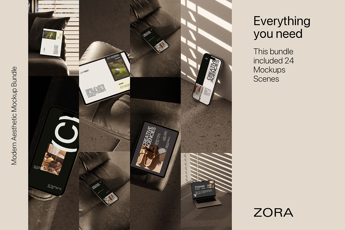 ZORA - Aesthetic Mockup Bundle, a Device Mockup by Creavora (Photo 6 of 11)