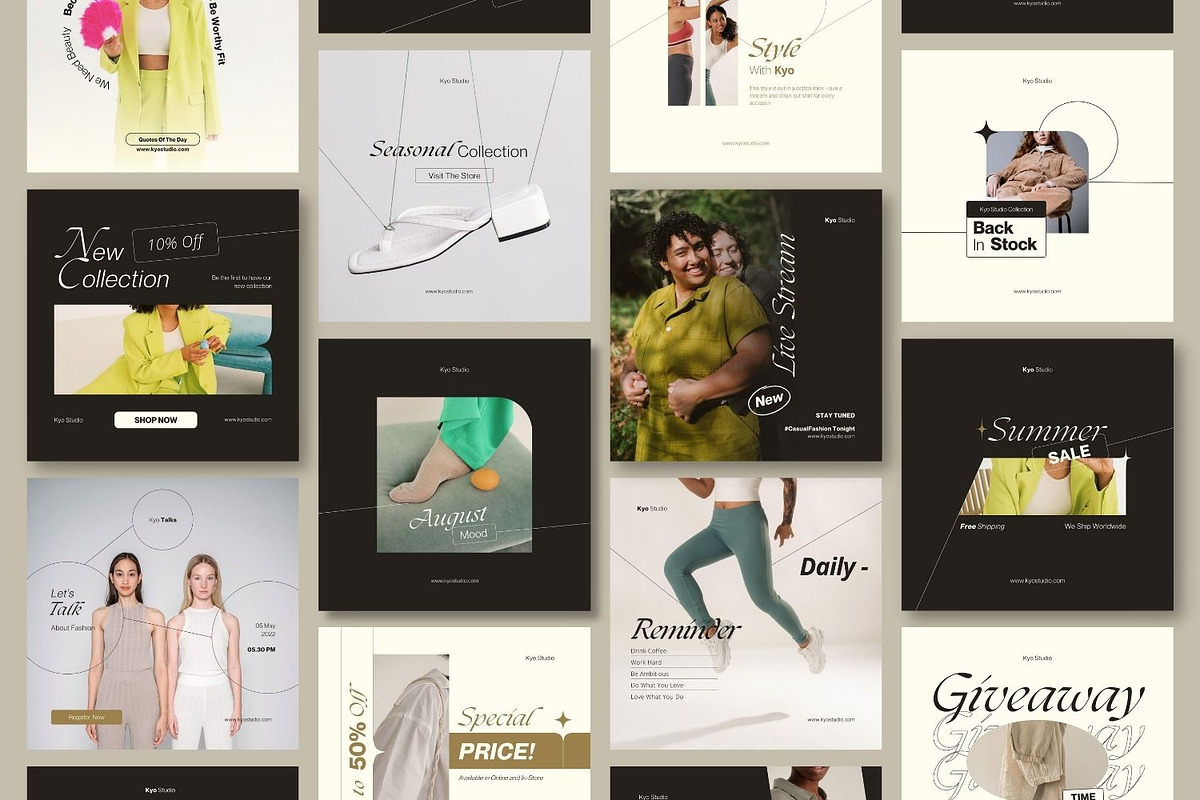 KYO | Social Media Kit Canva PS, a Social Media Template by Hydric Design (Photo 2 of 5)